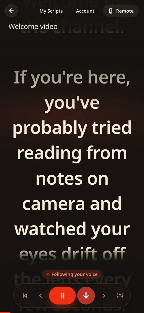 Kindly Prompt screen: Your voice drives the scroll