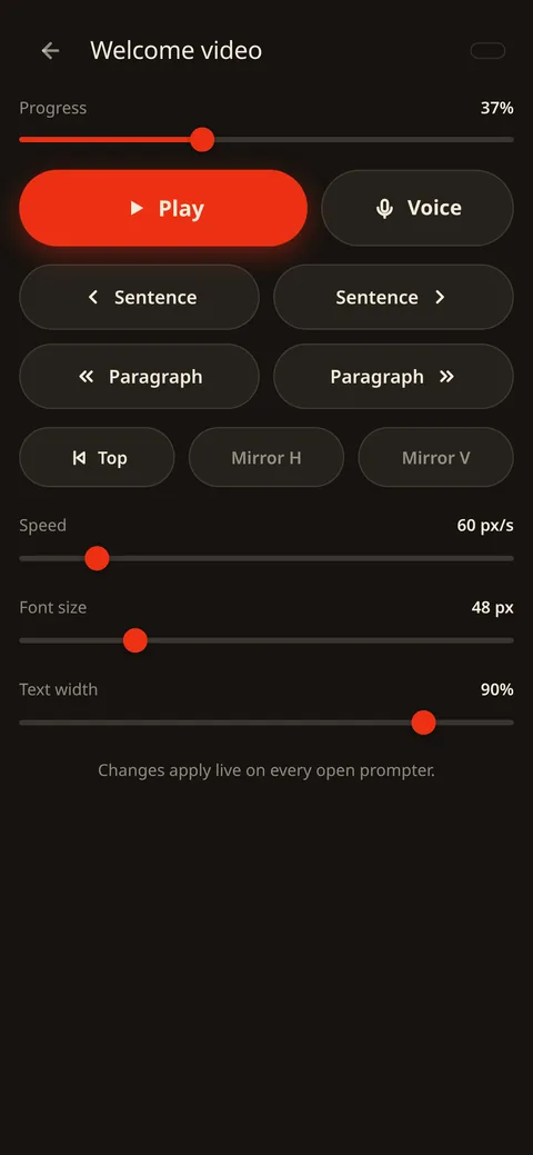 Kindly Prompt screen: Your phone is the remote